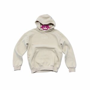 Comfrt Cream Oversized Fleece Hoodie Size S Cozy Neutral Pullover Lounge